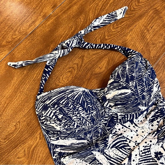Rose.Marie.Reid Blue white Floral Tropical Print Swimsuit size S - Picture 2 of 9